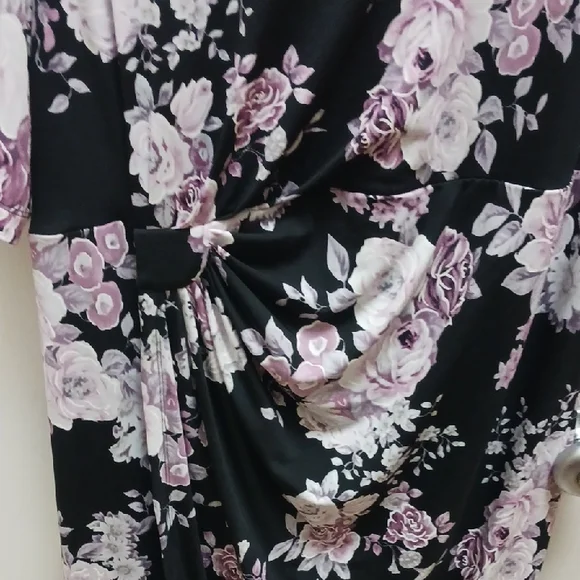 Connected Apparel Black and Pink Floral Dress - Picture 5 of 10
